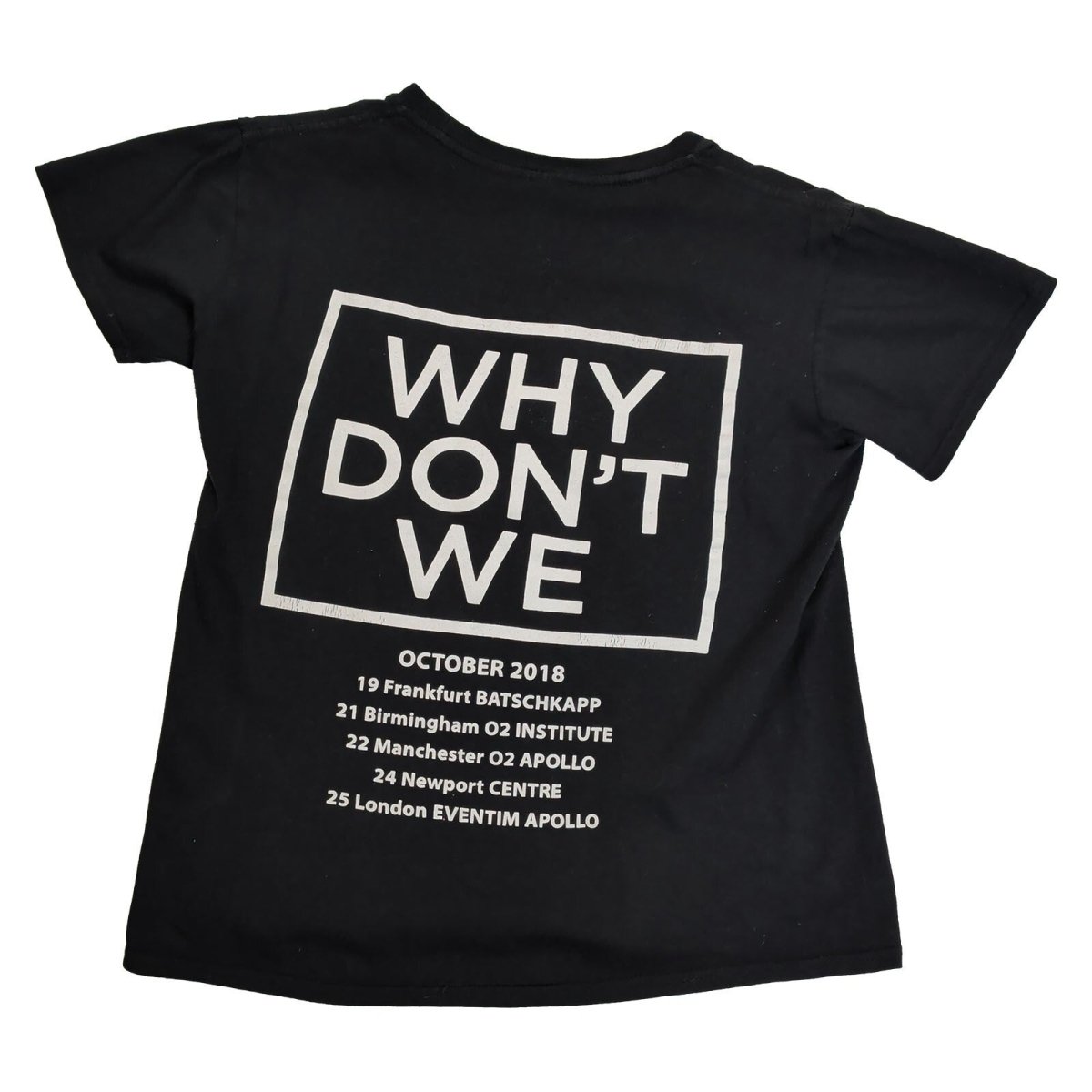 Why Don't We 8 Letters 2018 Tour T-Shirt S Black Double Sided Pop Band – product photo 2 | RewearableUK