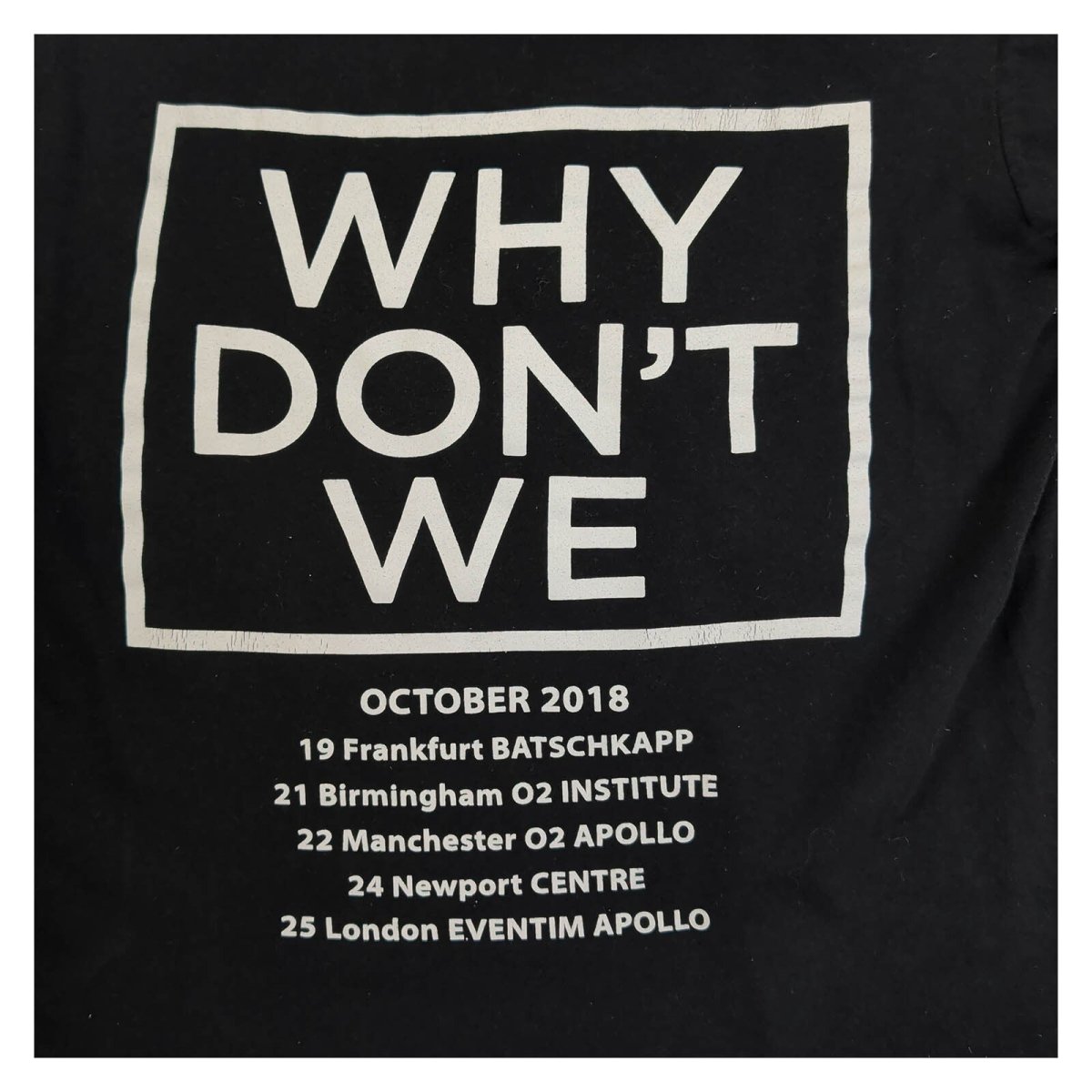 Why Don't We 8 Letters 2018 Tour T-Shirt S Black Double Sided Pop Band – product photo 4 | RewearableUK