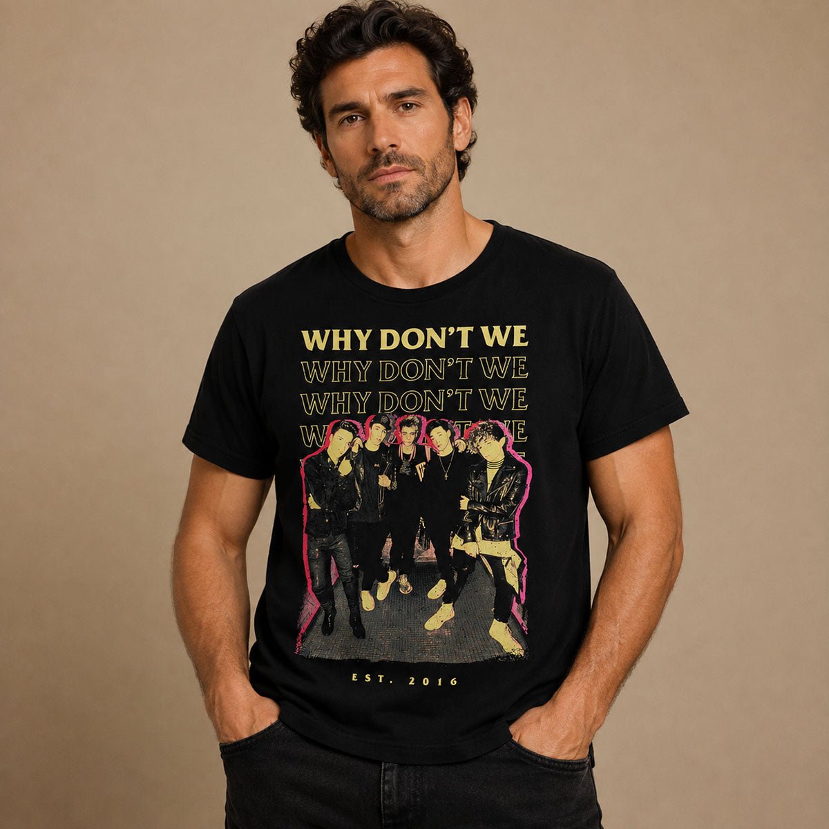 Why Don't We Est. 2016 Band T-Shirt M Black AS Colour Graphic Tee – Music T-Shirt product photo 1 | RewearableUK