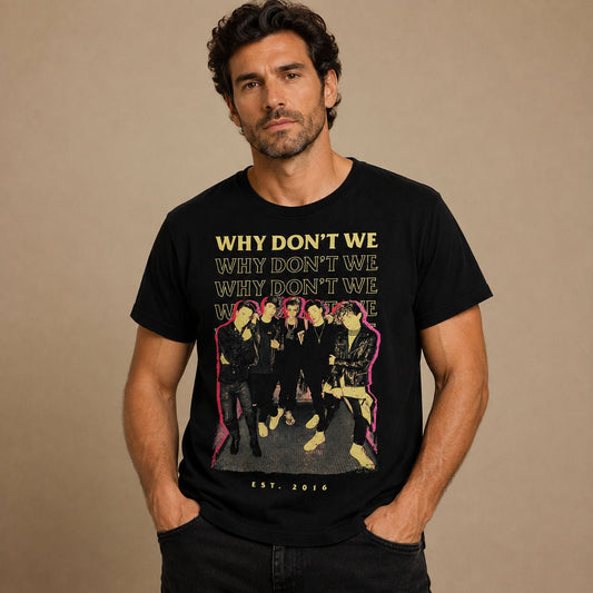 Why Don't We Est. 2016 Band T-Shirt M Black AS Colour Graphic Tee – Music T-Shirt product photo 1 | RewearableUK