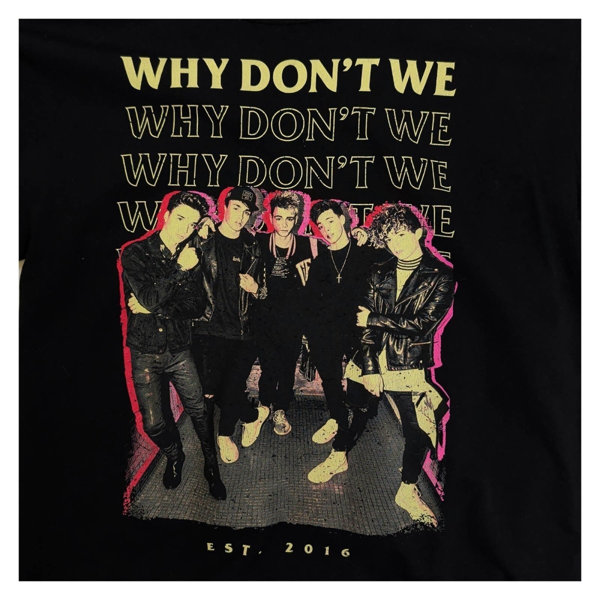 Why Don't We Est 2016 Band T-Shirt M Black AS Colour Pop Boy Band Graphic Tee – product photo 2 | RewearableUK