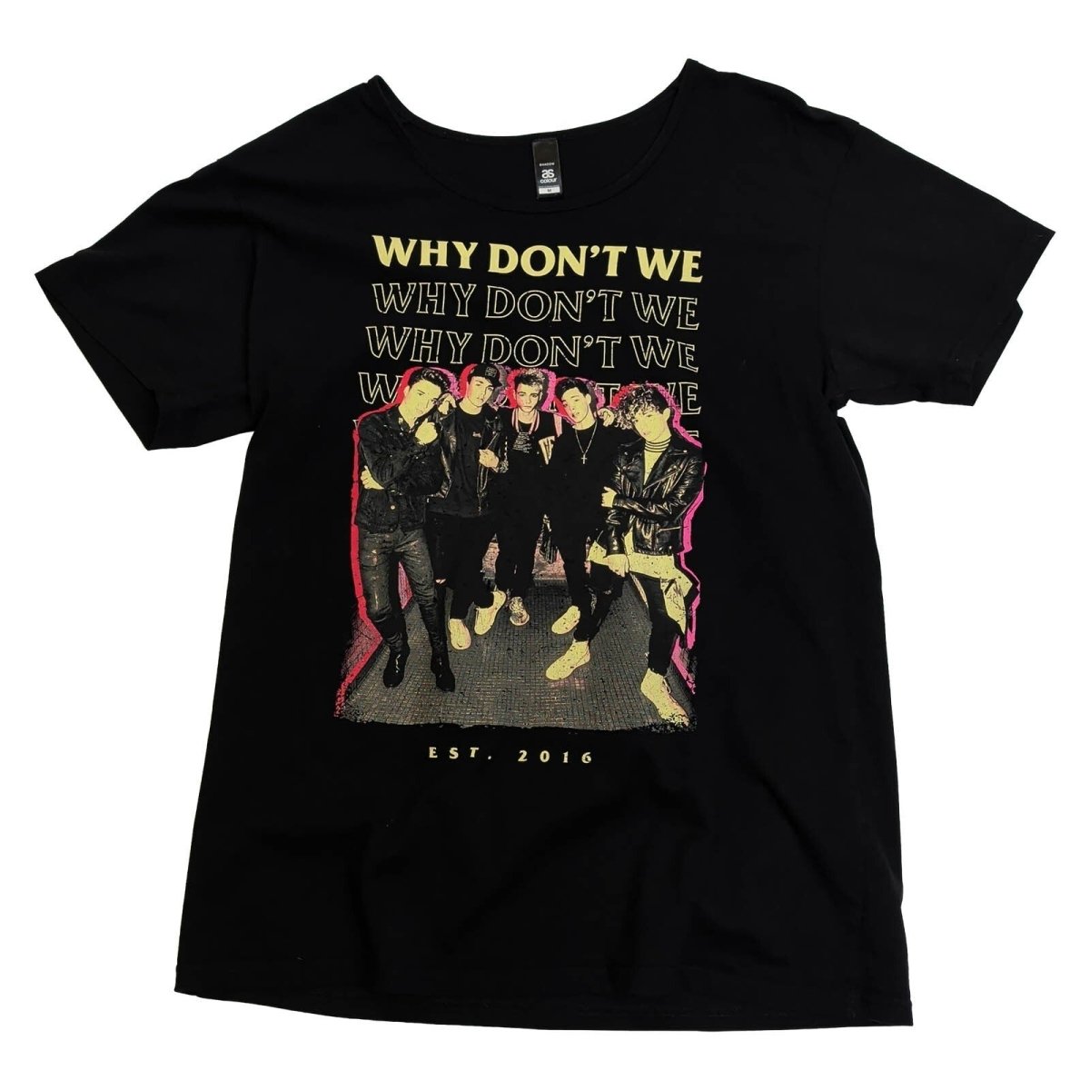 Why Don't We Est 2016 Band T-Shirt M Black AS Colour Pop Boy Band Graphic Tee – product photo 1 | RewearableUK