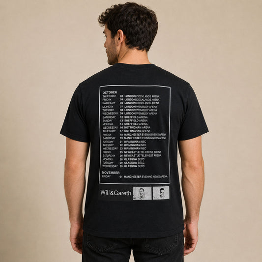 Will & Gareth Tour T-Shirt Kids 7-8 Black – Music T-Shirt product photo 2 | RewearableUK