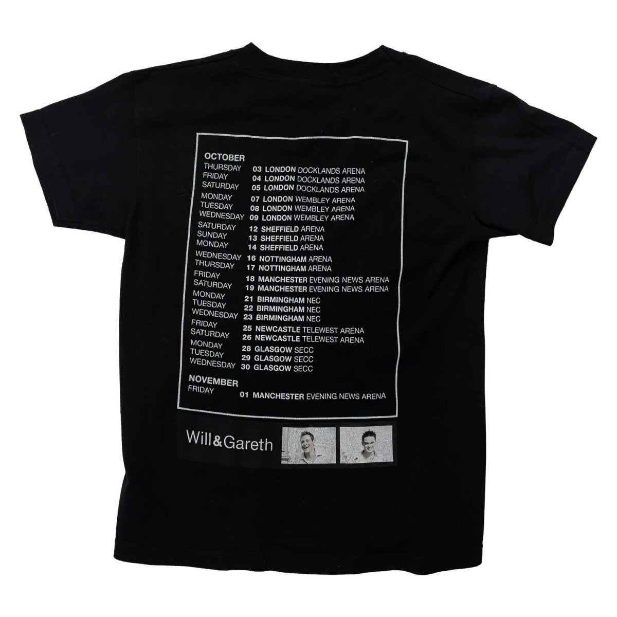 Will Gareth Tour T-Shirt Kids 7-8 Black Screen Stars UK Arena Dates – product photo 2 | RewearableUK