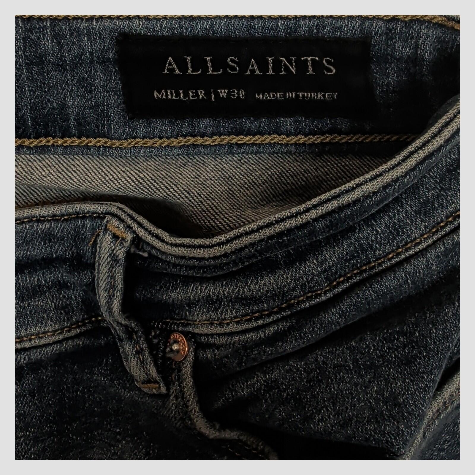 womens allsaints miller skinny fit mid blue stretch denim jeans size w30 by AllSaints – JEANS | RewearableUK