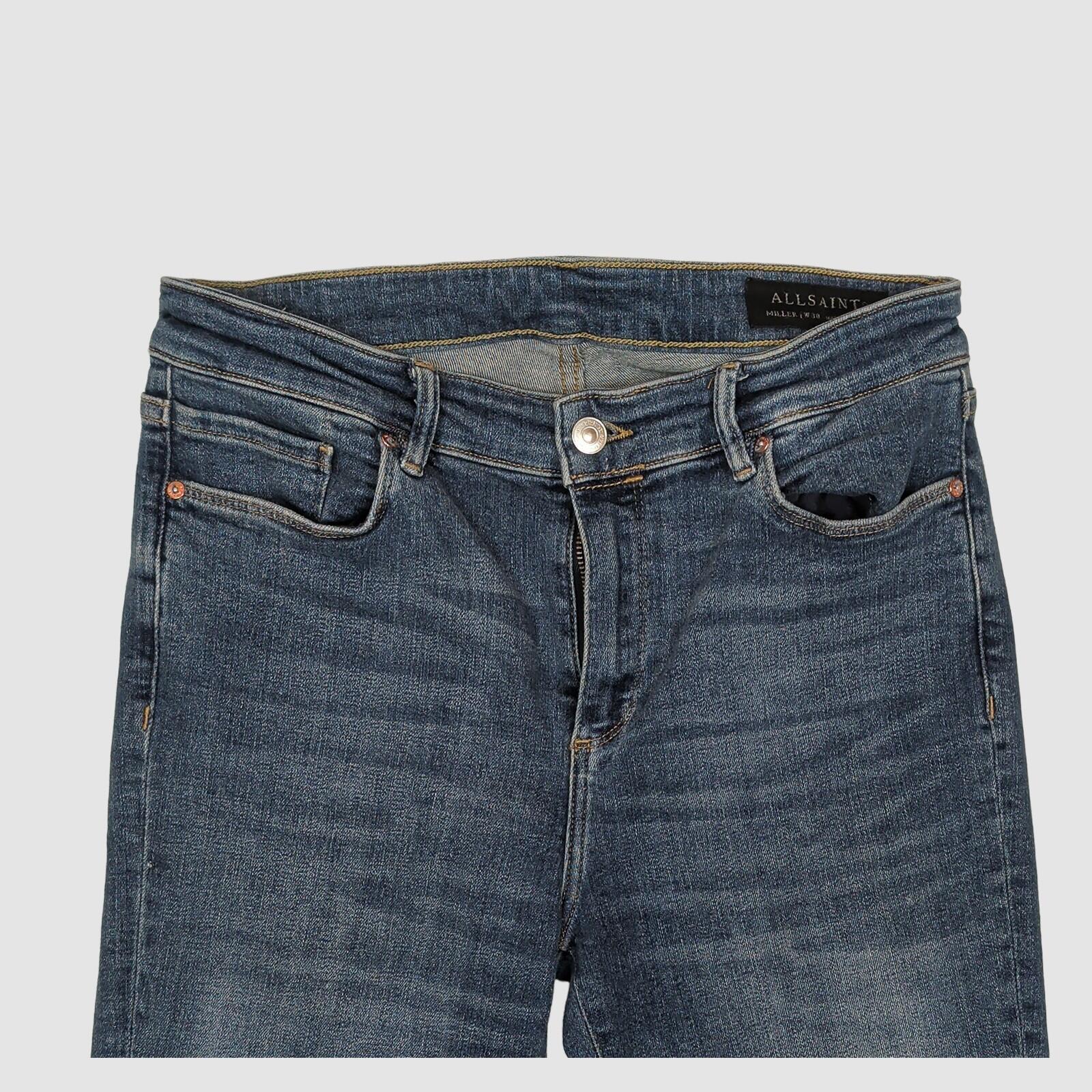 womens allsaints miller skinny fit mid blue stretch denim jeans size w30 by AllSaints – JEANS | RewearableUK