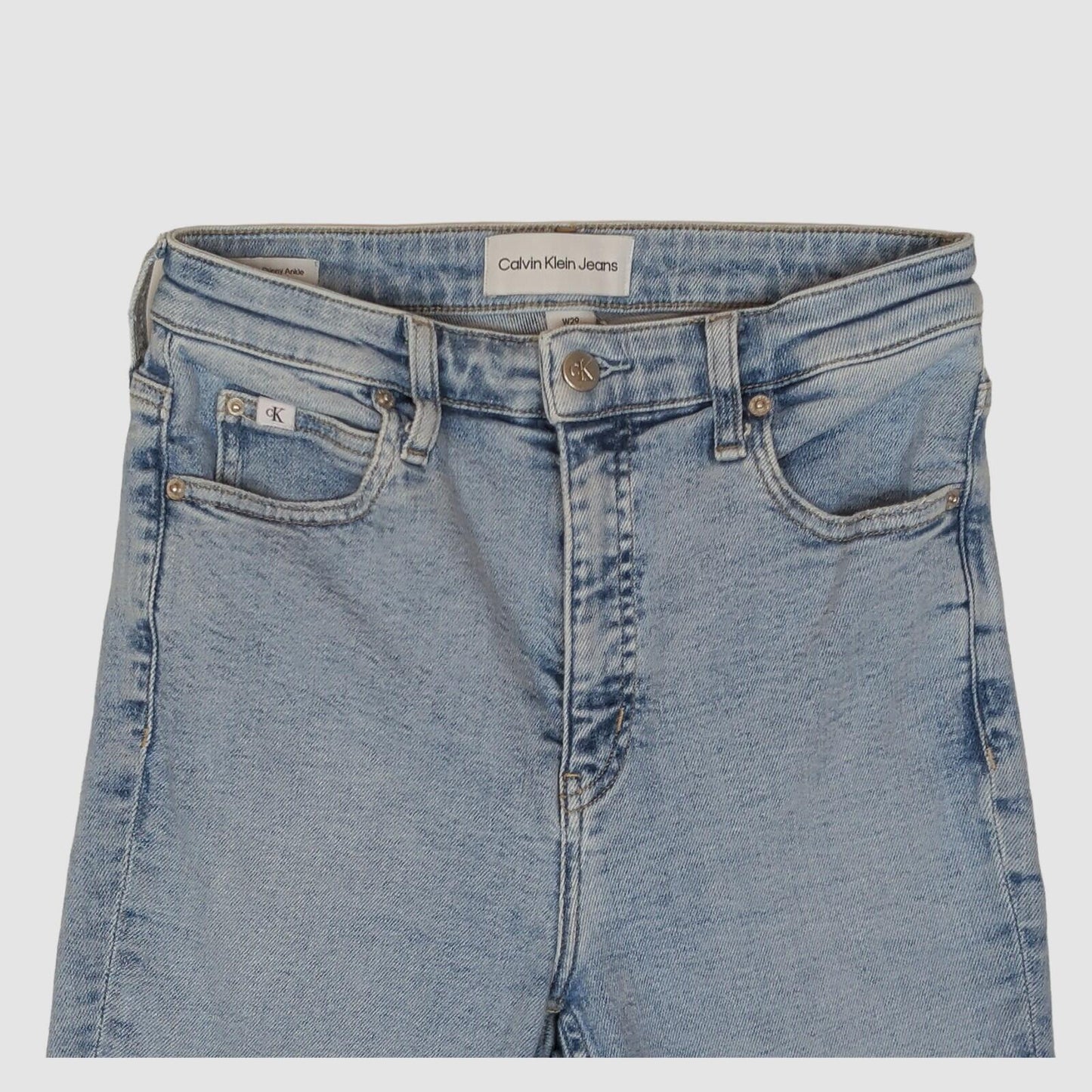 womens calvin klein jeans high rise skinny ankle fit light blue denim w29 by Calvin Klein – JEANS | RewearableUK