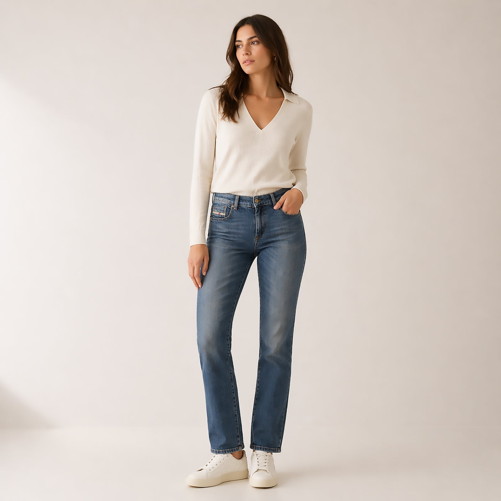 womens diesel sandy regular slim straight blue stretch denim jeans w 30 l34 by DIESEL – JEANS | RewearableUK