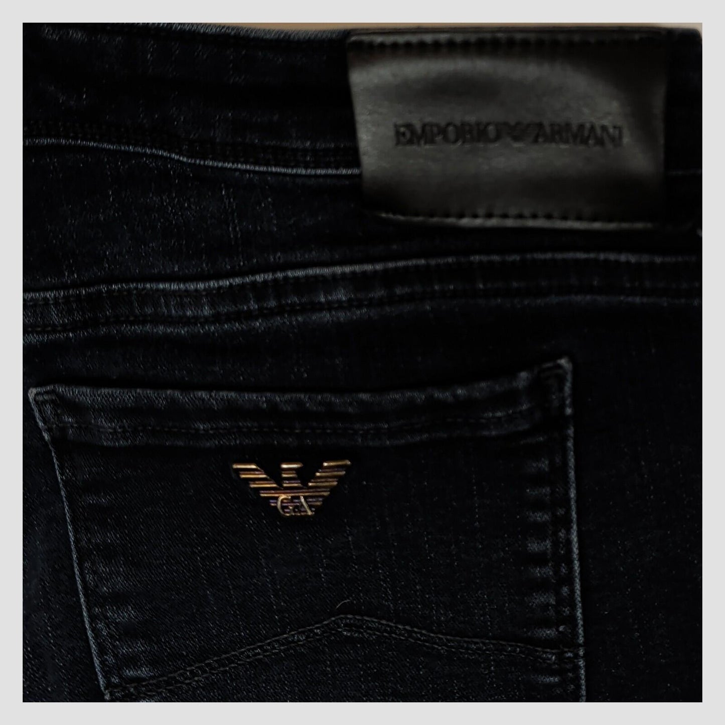 womens emporio armani ea logo mid rise skinny fit black denim jeans sz w 29 by Armani – JEANS | RewearableUK