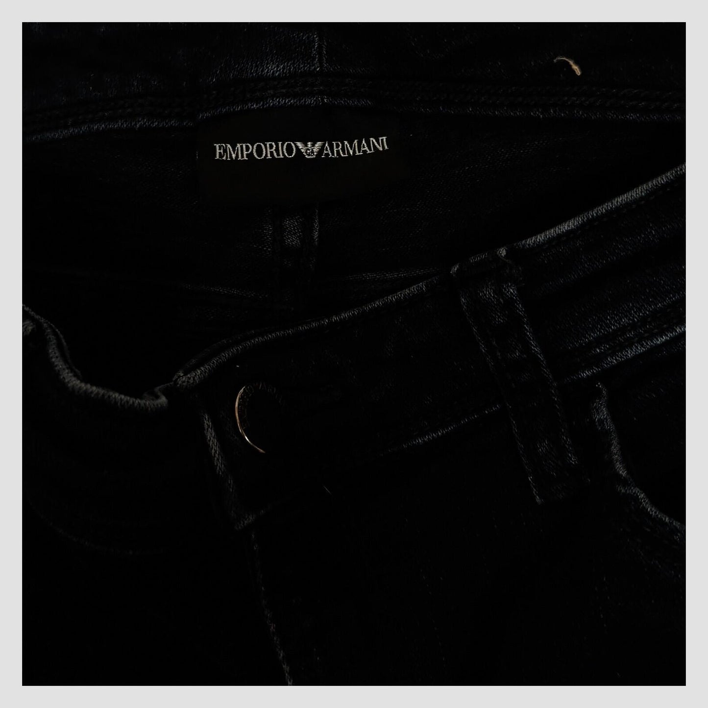 womens emporio armani ea logo mid rise skinny fit black denim jeans sz w 29 by Armani – JEANS | RewearableUK