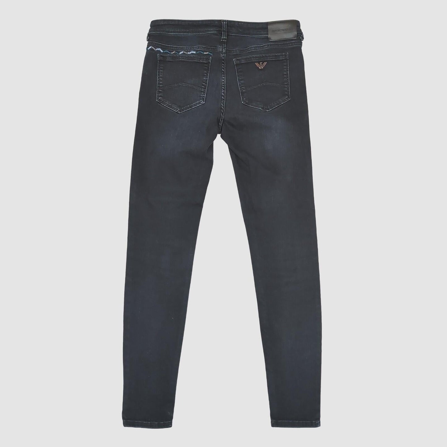 womens emporio armani ea logo mid rise skinny fit black denim jeans sz w 29 by Armani – JEANS | RewearableUK
