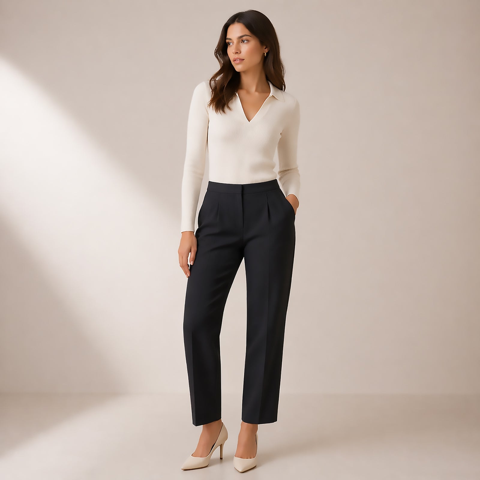 womens massimo dutti black tailored straight trousers pants usa 14 mex 36 by Massimo Dutti – SMART | RewearableUK