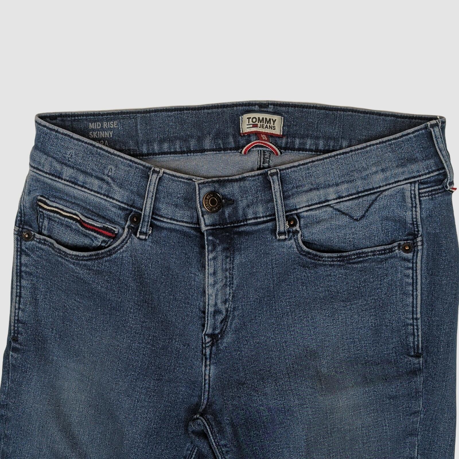 womens tommy jeans nora mid rise skinny blue stretch denim jeans w30 l30 by Tommy Hilfiger – JEANS | RewearableUK
