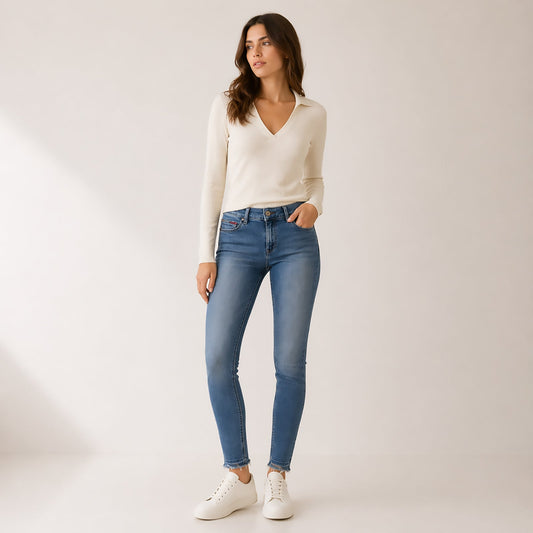 womens tommy jeans nora mid rise skinny blue stretch denim jeans w30 l30 by Tommy Hilfiger – JEANS | RewearableUK