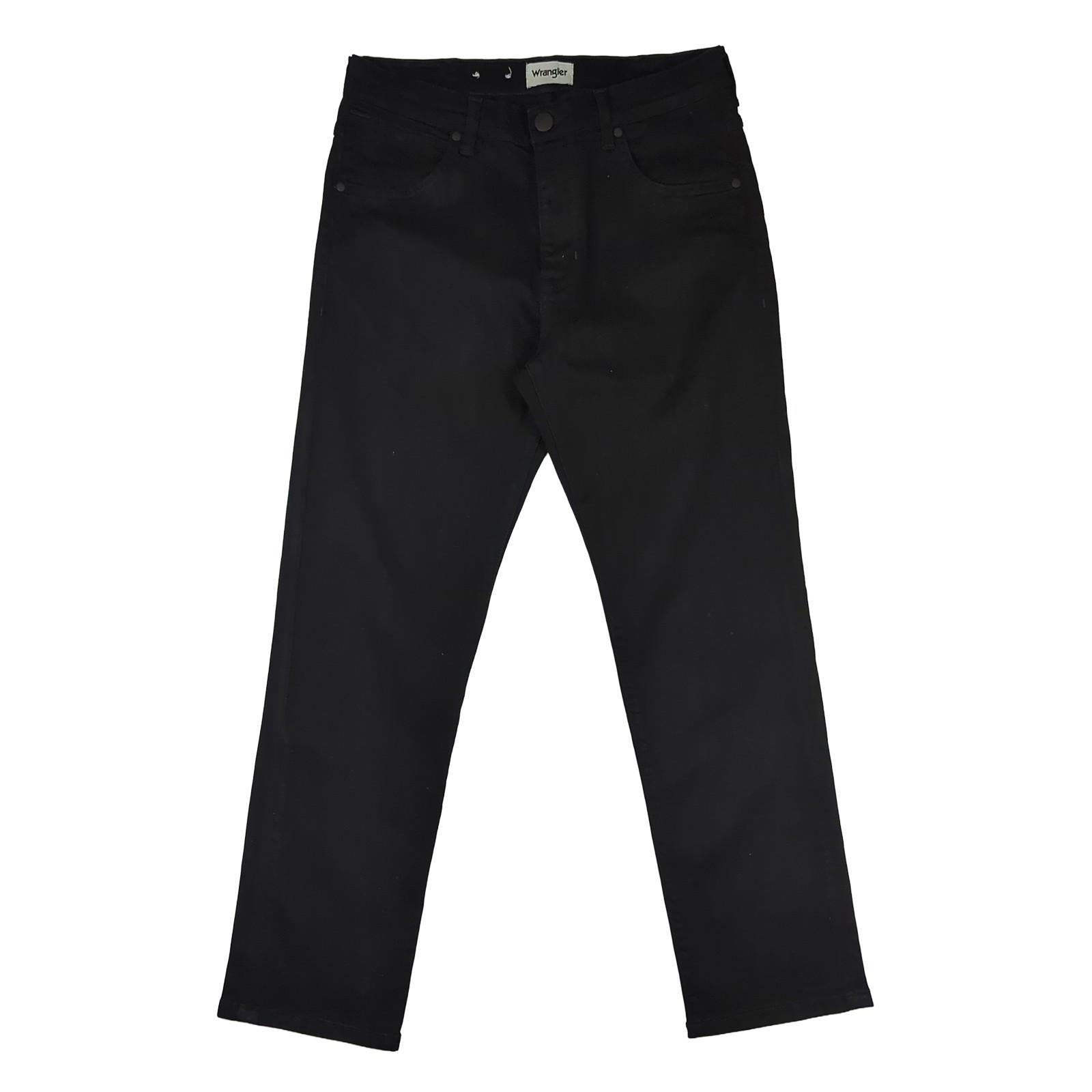 Wrangler Wrangler Arizona Mens Straight Fit Stretch Jeans W33 L30 Regular Black Denim JEANS RewearableUK