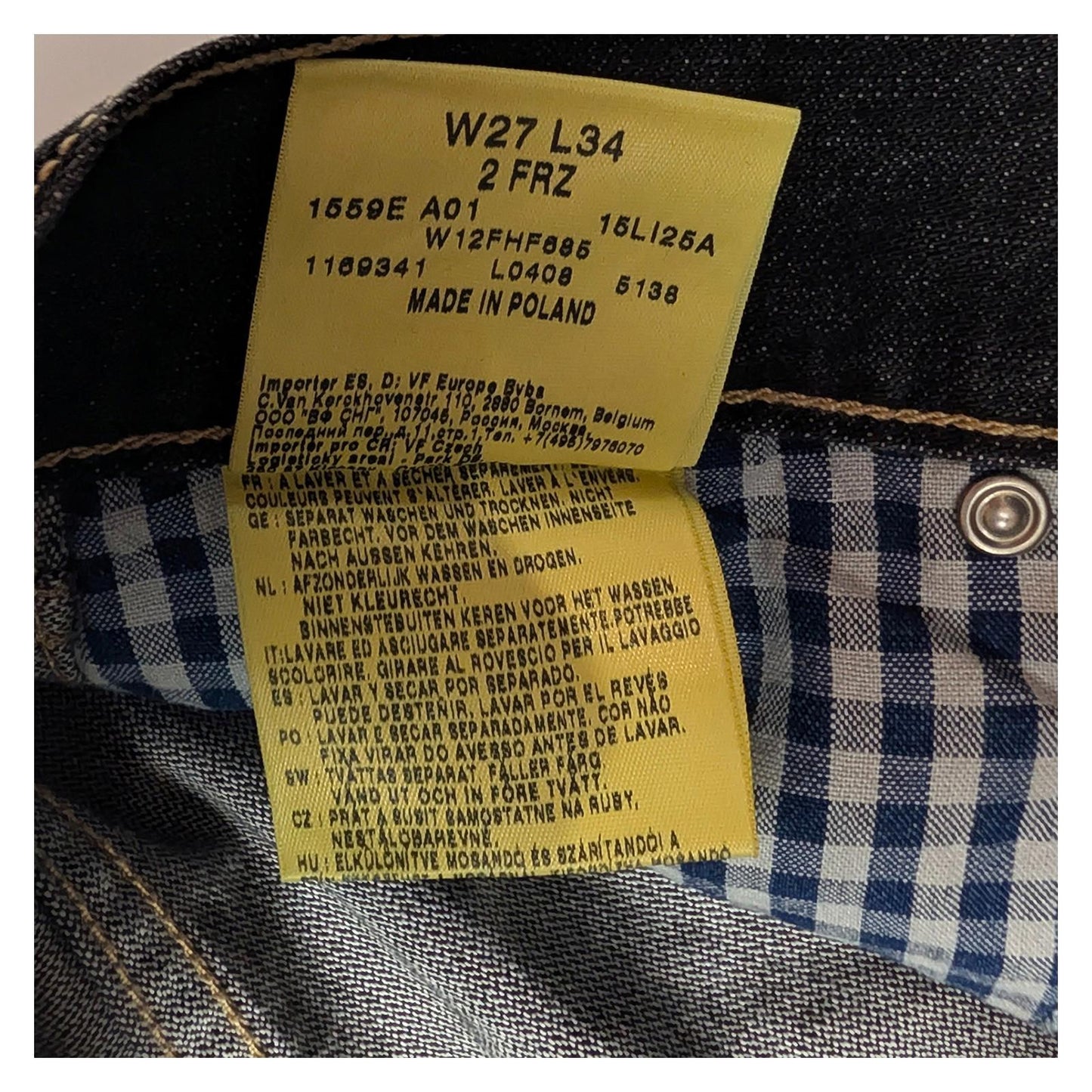 Wrangler Jeans Women's Size W27 L34 Dark Blue Rinse 100% Cotton Button Fly Strai by Wrangler – | RewearableUK