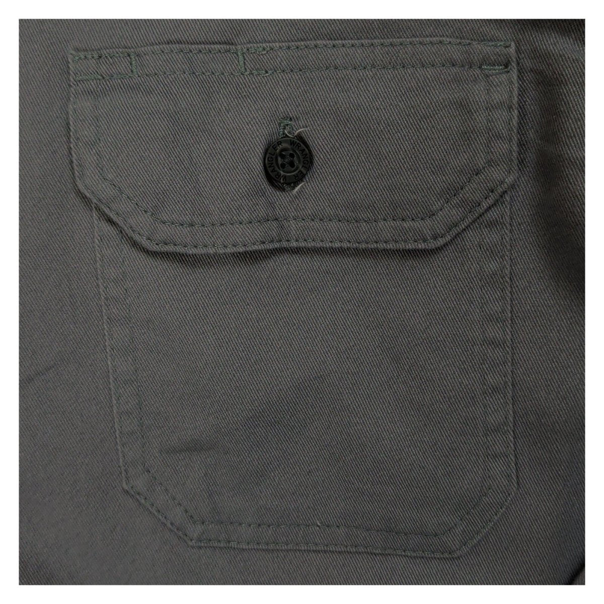 Wrangler Mens Grey Stretch Work Shirt M Button Up Two Chest Pockets – product photo 2 | RewearableUK