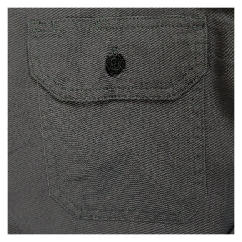 Wrangler Mens Grey Stretch Work Shirt M Button Up Two Chest Pockets – product photo 2 | RewearableUK