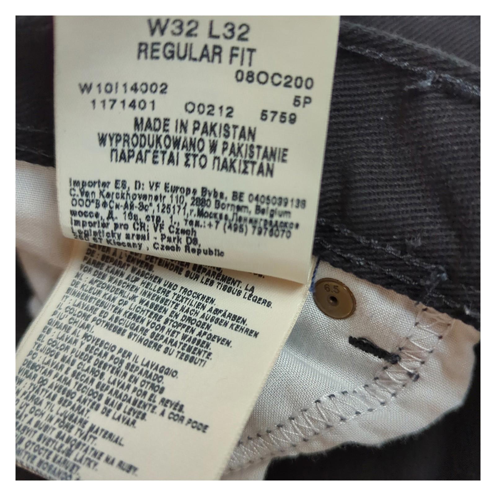 Wrangler Wrangler Mens Regular Fit Straight Leg Jeans W32 L32 Classic Black Cotton Denim JEANS RewearableUK