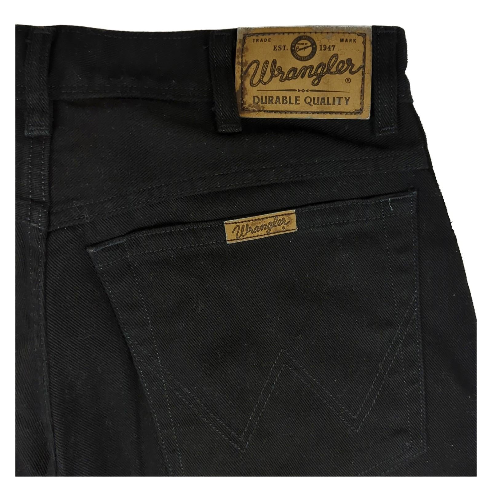 Wrangler Wrangler Mens Regular Fit Straight Leg Jeans W32 L32 Classic Black Cotton Denim JEANS RewearableUK