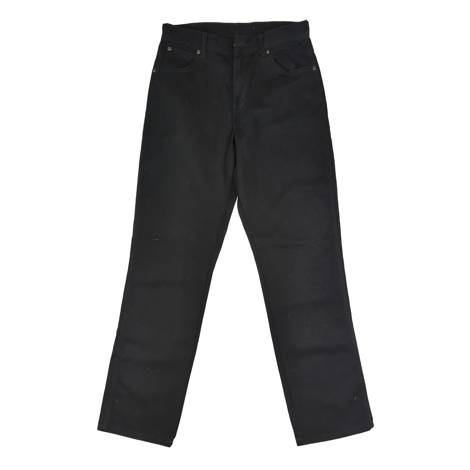 Wrangler Wrangler Mens Regular Fit Straight Leg Jeans W32 L32 Classic Black Cotton Denim JEANS RewearableUK