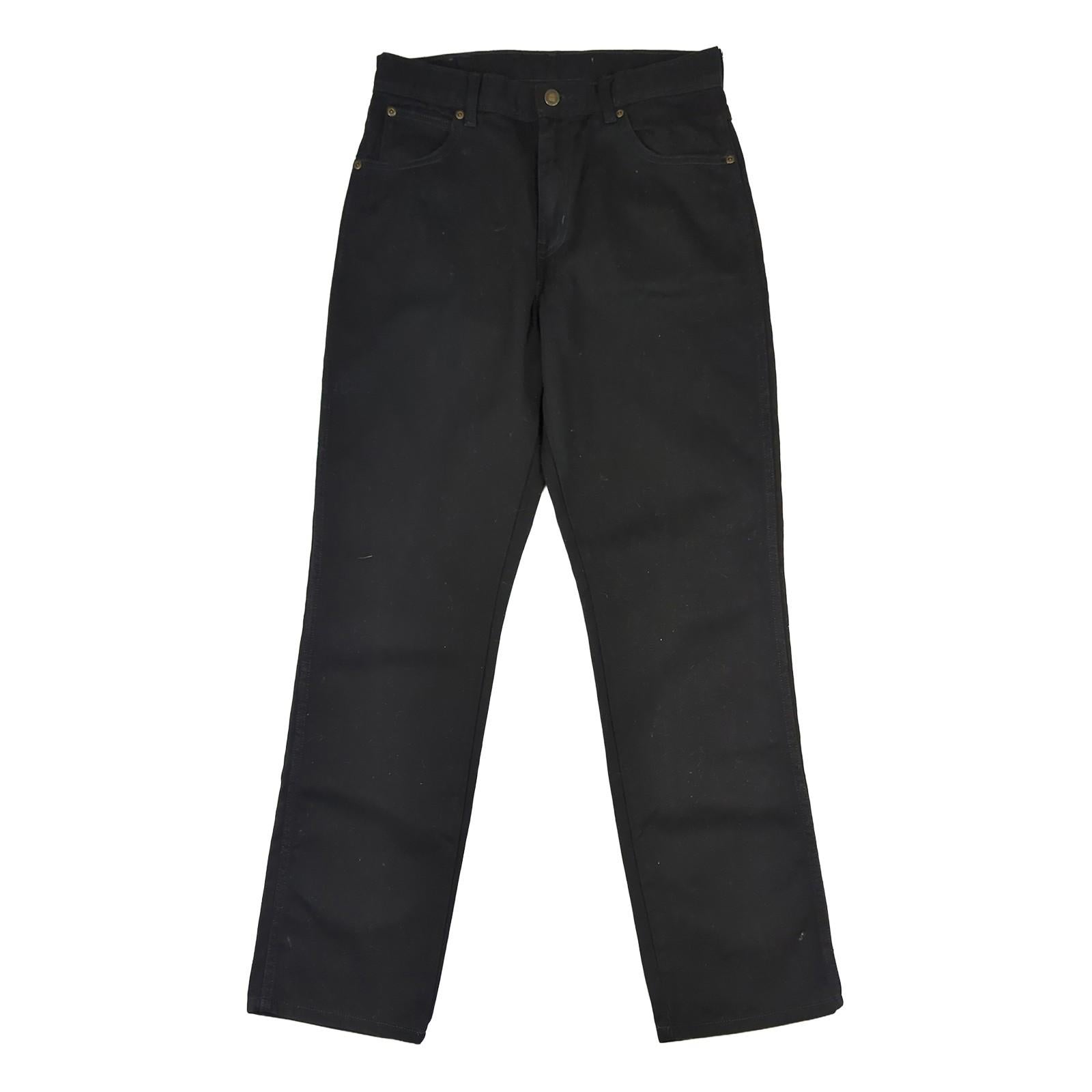 Wrangler Wrangler Mens Regular Fit Straight Leg Jeans W32 L32 Classic Black Cotton Denim JEANS RewearableUK