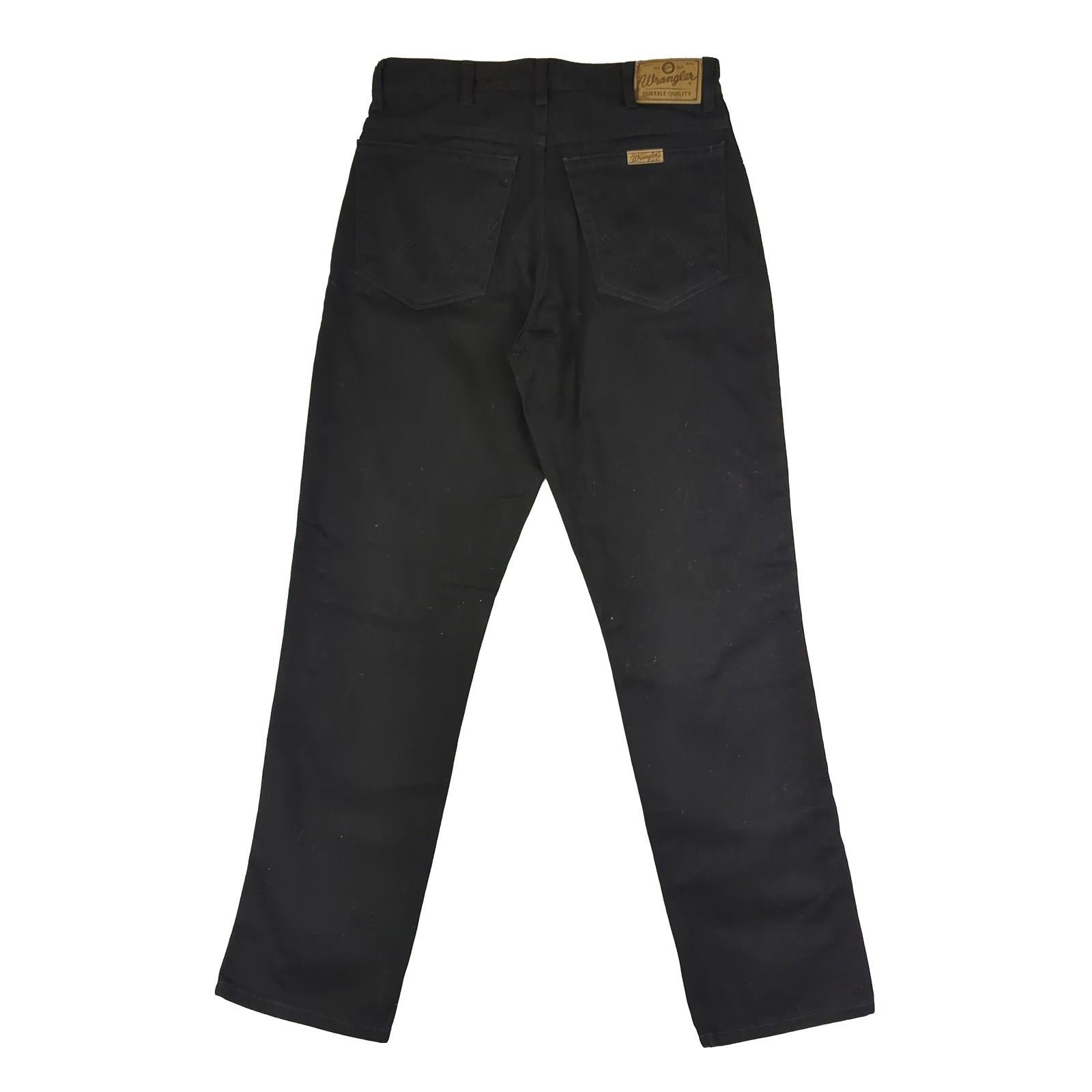 Wrangler Wrangler Mens Regular Fit Straight Leg Jeans W32 L32 Classic Black Cotton Denim JEANS RewearableUK