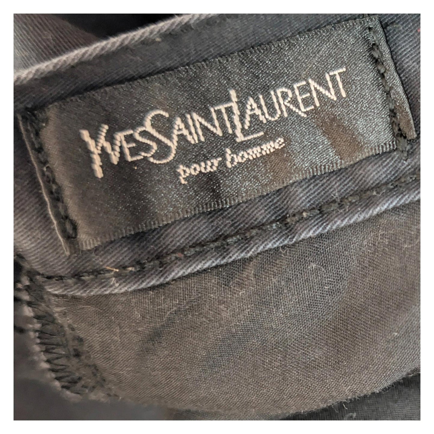 yves saint laurent pour homme mens size w40 l32 black straight leg cotton jeans by Saint Laurent – | RewearableUK