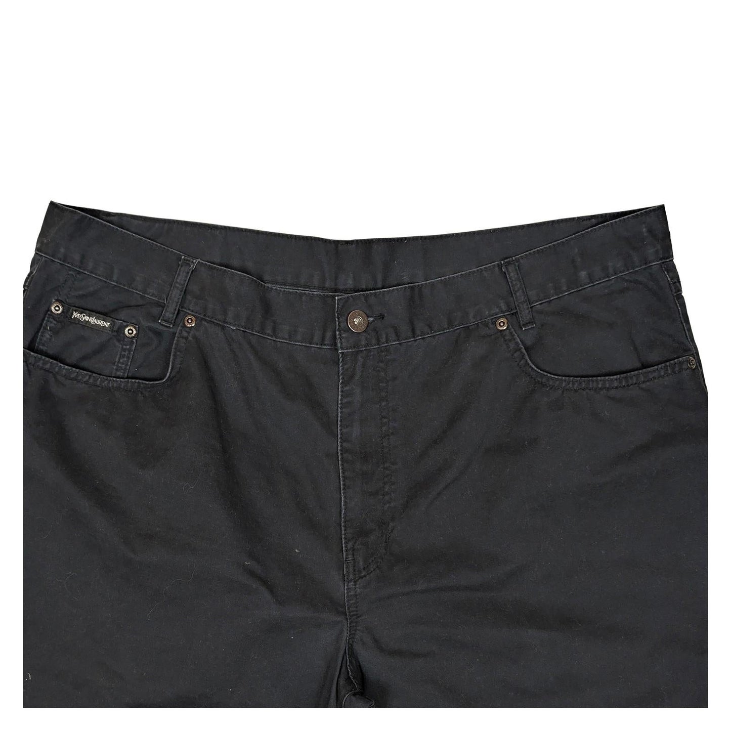 yves saint laurent pour homme mens size w40 l32 black straight leg cotton jeans by Saint Laurent – | RewearableUK
