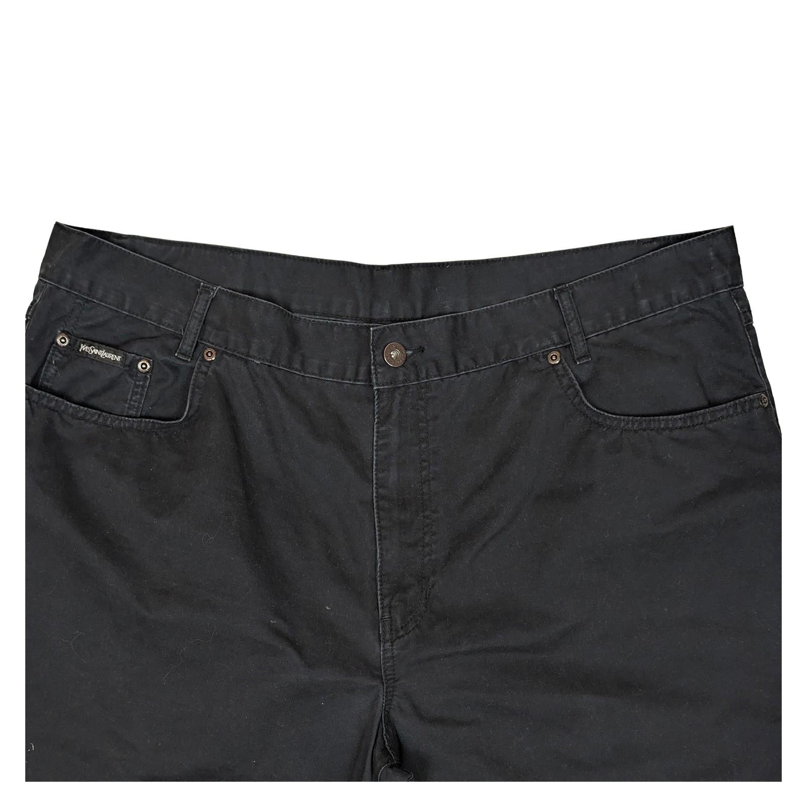 yves saint laurent pour homme mens size w40 l32 black straight leg cotton jeans by Saint Laurent – | RewearableUK