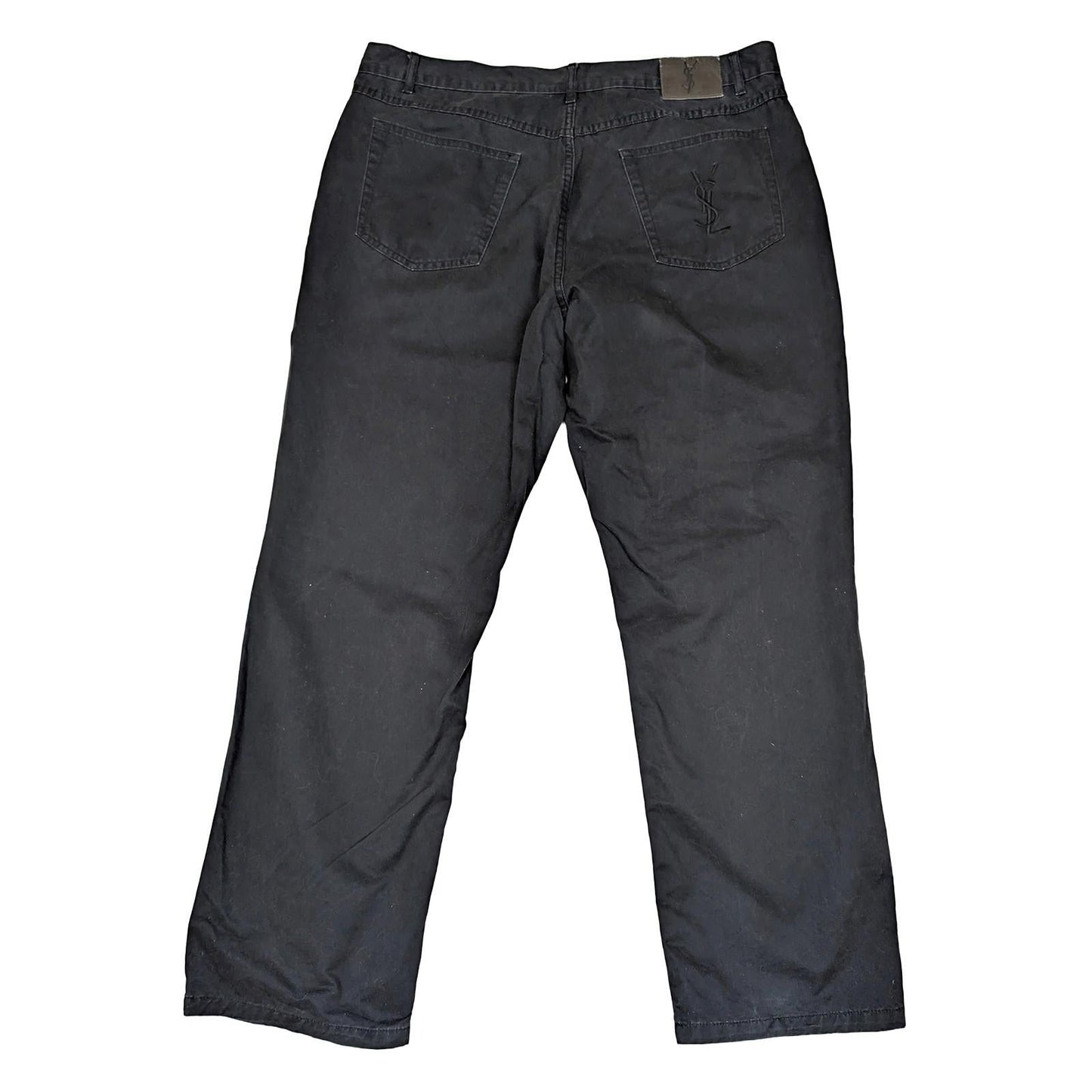yves saint laurent pour homme mens size w40 l32 black straight leg cotton jeans by Saint Laurent – | RewearableUK